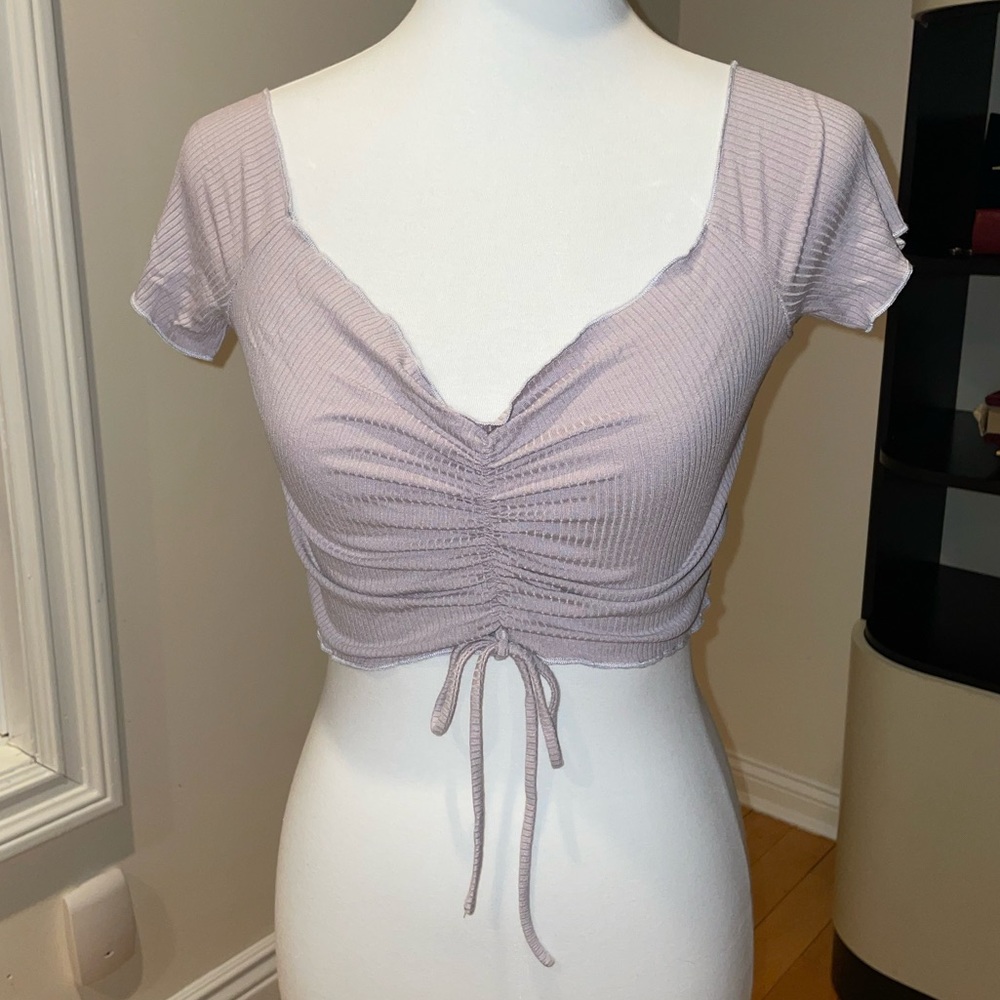 Ribbed Crop Top W/ Ties